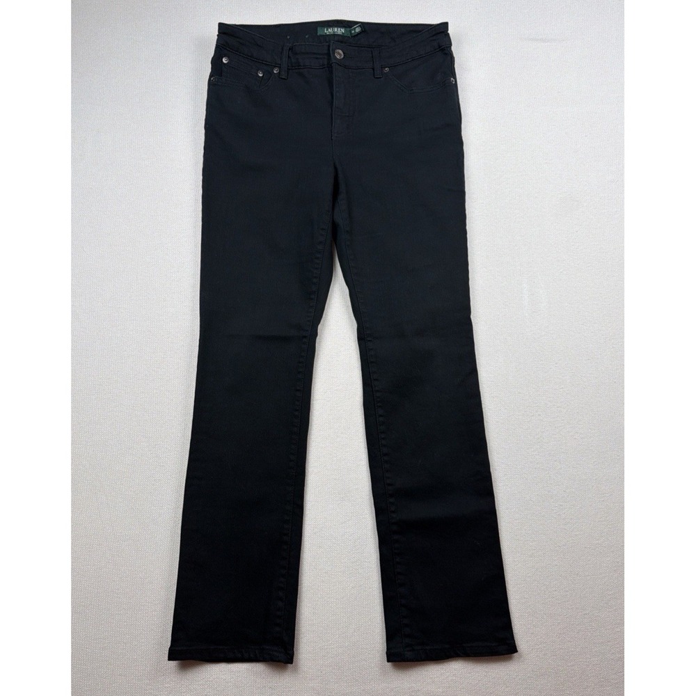 Lauren Ralph Lauren Modern Straight Curvy Jeans Size 10 Black 30x29 Preppy